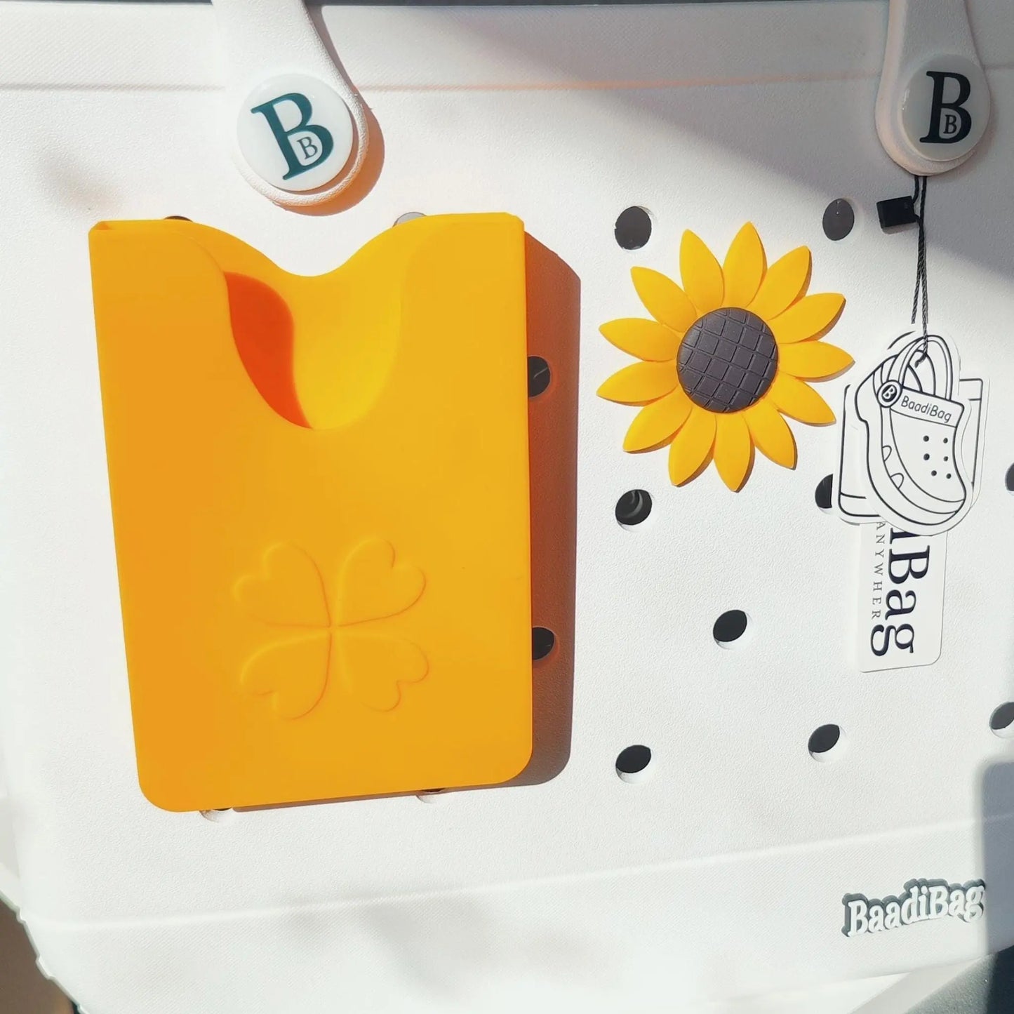 Phone Holder -Flower- - Baadi Bag Yellow