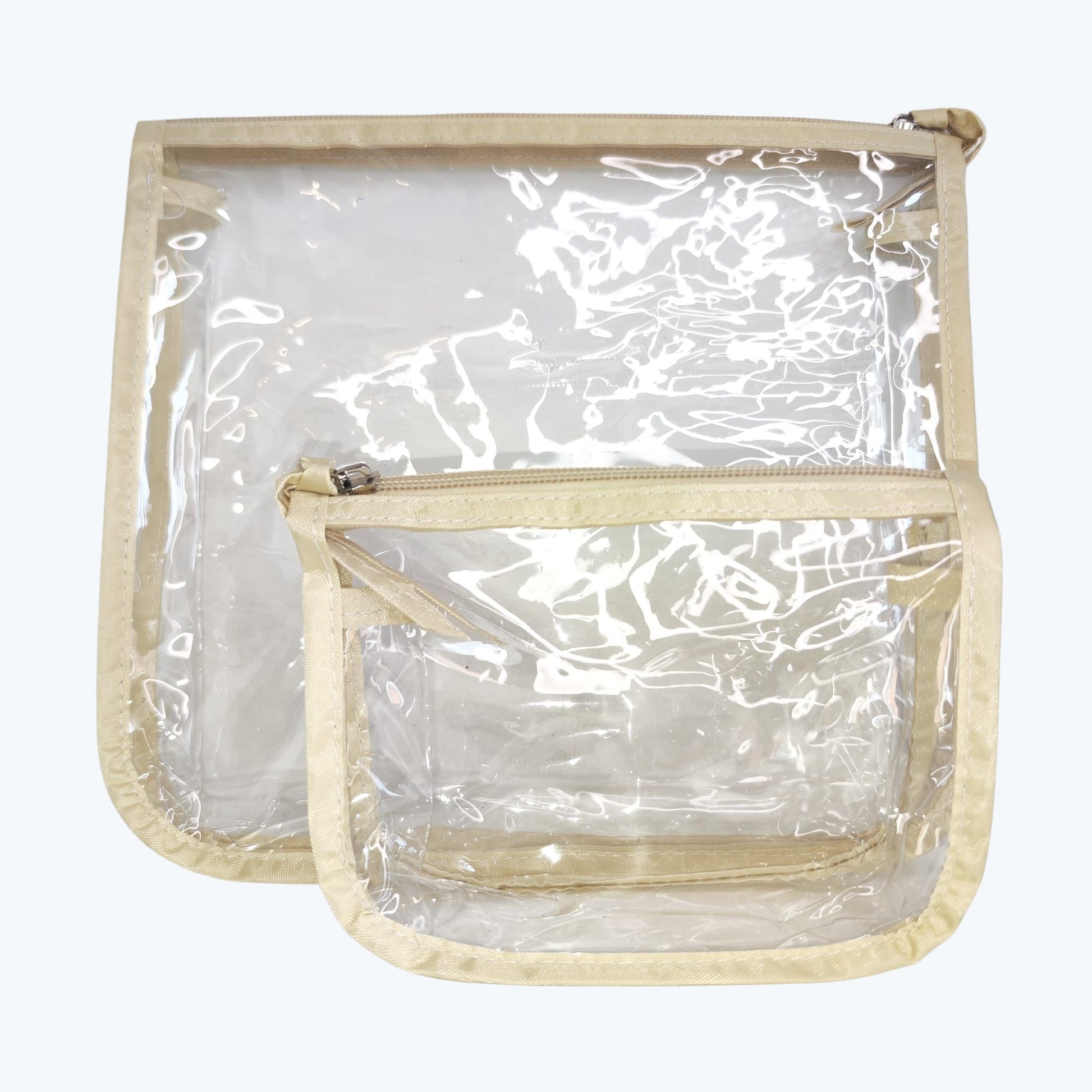 Insertion transparent Inner Tote Bag Divider for Travel Cosmetic and Makeup Organizer - Baadi Bag Beige