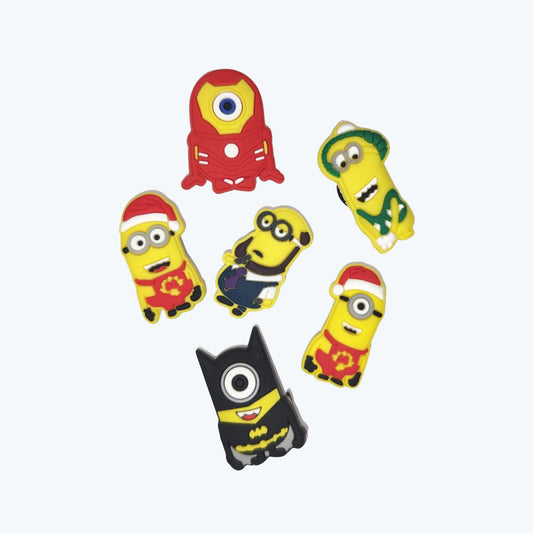 Fits Only on clogs shoes-Hero Minions Charm Pack – Super & Holiday Edition