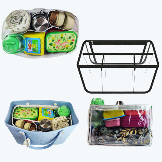 Big Insertion transparent Inner Tote Bag Divider for Travel Cosmetic and Makeup Organizer - Baadi Bag Black