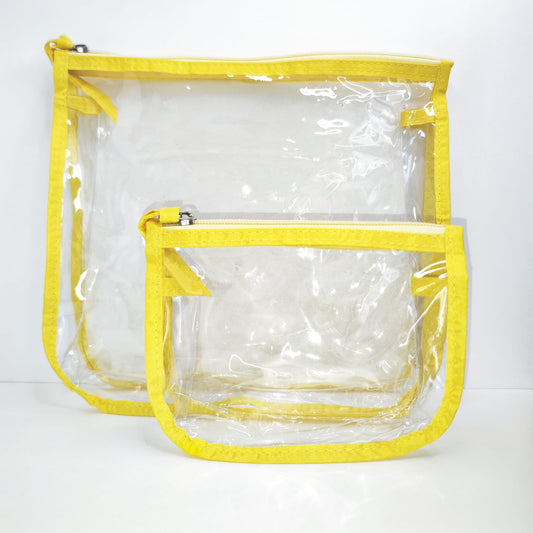 Insertion transparent Inner Tote Bag Divider for Travel Cosmetic and Makeup Organizer - Baadi Bag Yellow