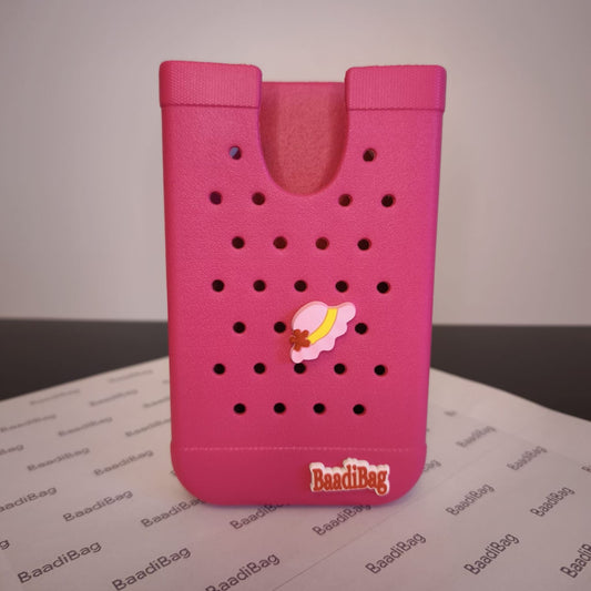 Baadi Bag Phone Holder with 2 soft charms -  Pink Baadi