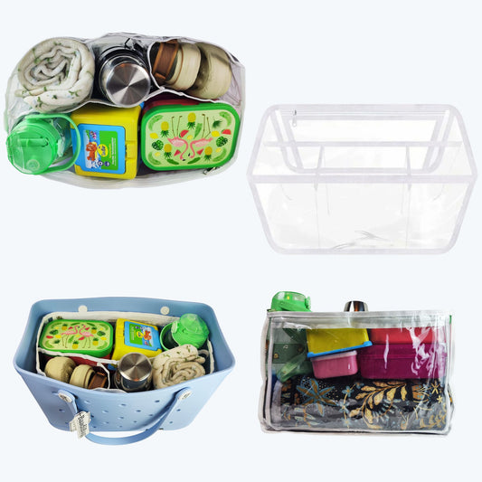 Big Insertion transparent Inner Tote Bag Divider for Travel Cosmetic and Makeup Organizer - Baadi Bag White